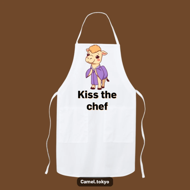 Funny Bowing Camel Apron - Purple Kimono Chef Funny Kitchen Gift