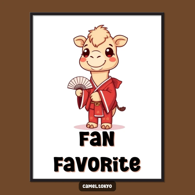 Funny Camel Kimono Digital Art: Smiling Fan Dweller Print for Instant Flair