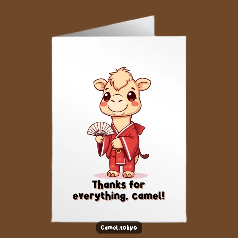 Free Printable Thank You Card: Camel's Fan-tastic Thanks! Humorous DIY Gift for Gratitude