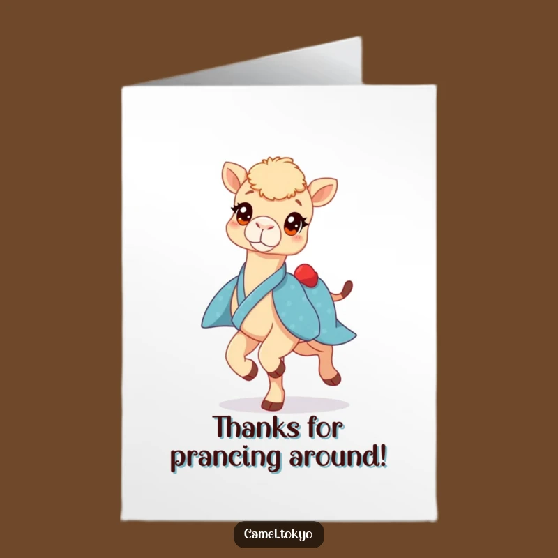 Free Printable Thank You Card: Prancing Camel Gratitude! Humorous DIY Gift for Thanks