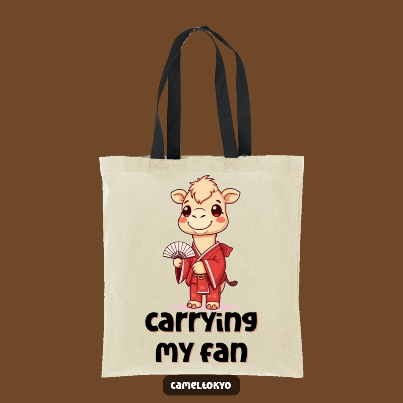 Funny Camel Kimono Tote Bag: Smiling Desert Dweller Carryall